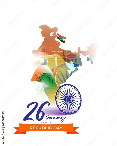 Vector Banner Of Happy Republic Day Concept Banner 26 January