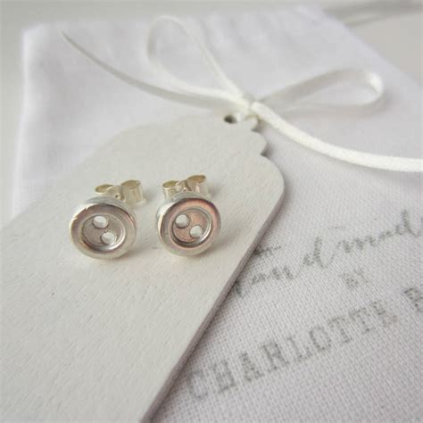 High quality and hypoallergenic sterling silver. Handmade Sterling Silver Button Earrings By Charlotte ...