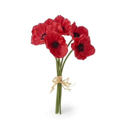 11 Inch Real Touch Poppy Bouquet
