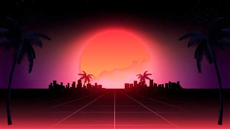 Sunset Retrowave Wallpaper Themes10win