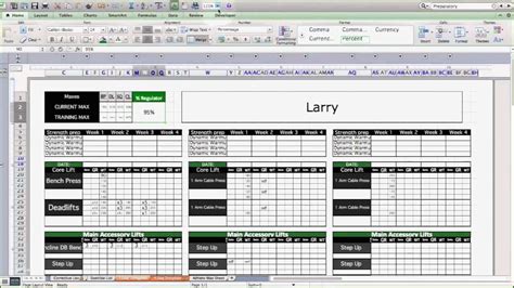 Excel Spreadsheet Workout Plan All Business Templates