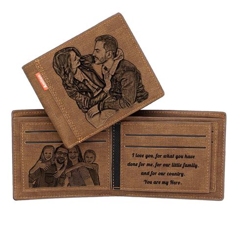 Custom Engraved Walletpersonalized Photo Monogram Rfid Wallets For Men