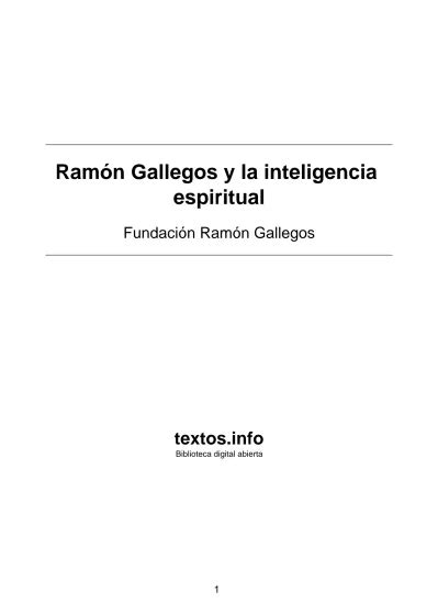 Ramón Gallegos Y La Inteligencia Espiritual