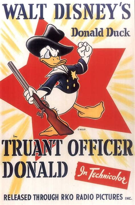 Truant Officer Donald 1941 Donald Duck Walt Disney Rko Radio