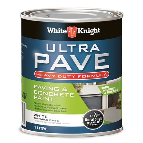 White Knight 1l White Heavy Duty Ultra Pave Concrete And Paving Paint