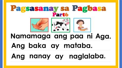 Pagsasanay Sa Pagbasa Llpart6ll Pangungusap For Grade1 And Grade2