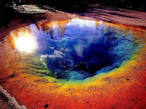 Morning Glory Pool Hot Spring Yellowstone National Park Usa ~ Great Panorama Picture