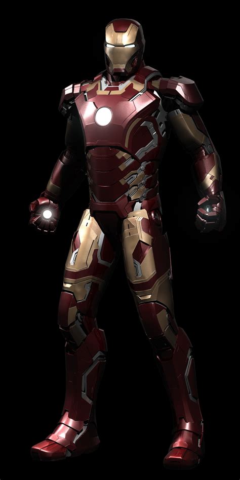 3d Model Iron Man Avengers Age Of Ultron Mark 43 Rigged Vr Ar