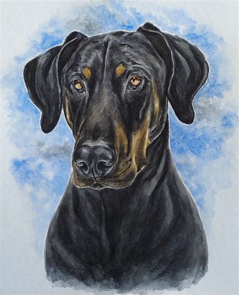 Custom Watercolor Dog Portrait By Babaykocrafts Watercolor Dog Portrait