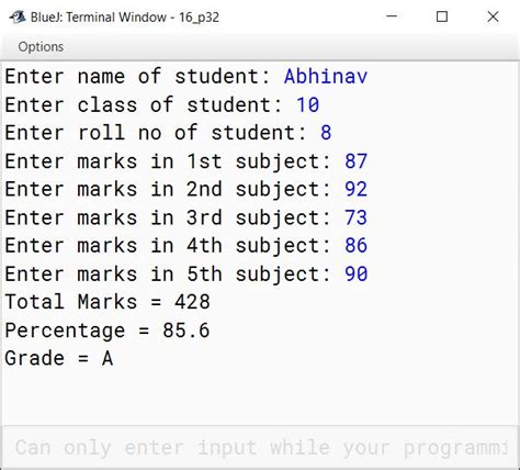 Write A Java Program In Which You Input Students Name Class Roll