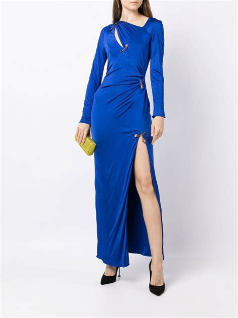 Versace Side Slit Safety Pin Dress Farfetch