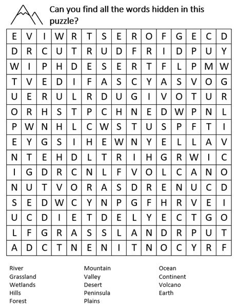 Geography word finder
