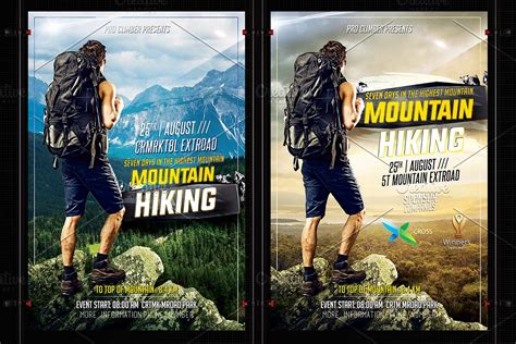 Hiking Flyer Creative Photoshop Templates Creative Market