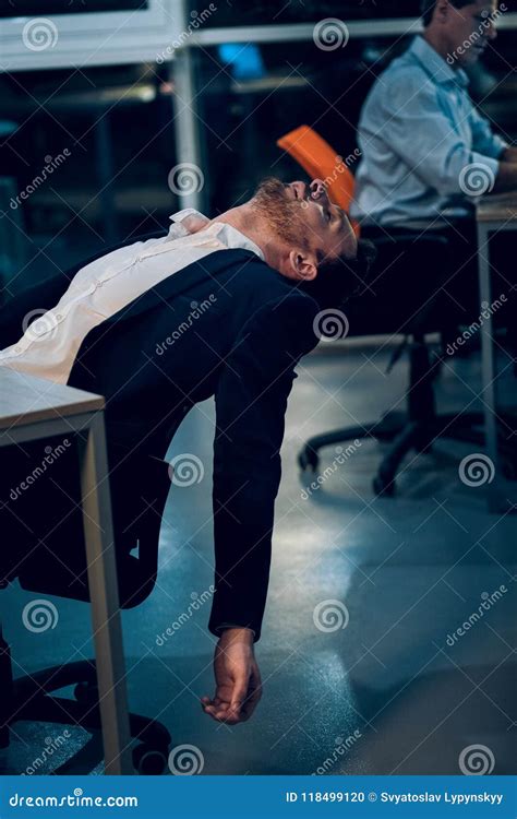 Businessman Falling Asleep During Work Stock Photo Image Of Sleepy