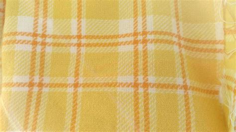 Retro Yellow Plaid Wool Material Lined Yellow Plaid Sewing Fabric