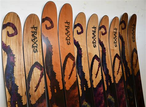Digitally Stained Wood Veneer Art Praxis Skis Custom