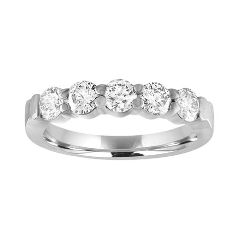 Platinum Five Stone Lab Grown Diamond Ring 151 Carat Total Weight For