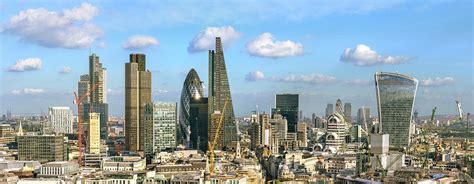 Panoramic View To City Of London From St Paul Cathedral Photograph By