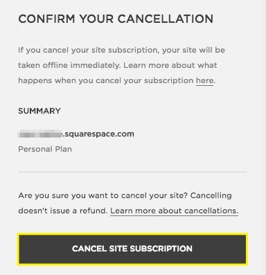 Cancelling Via Website