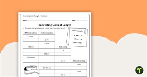 Converting Units Of Length Worksheet Teach Starter