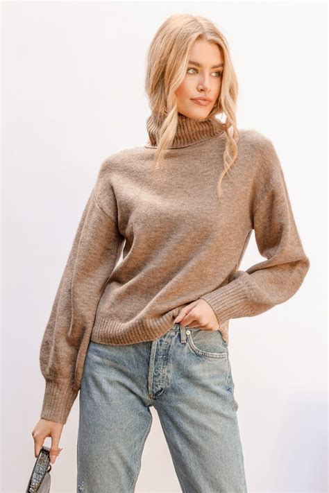Cozy Beige Sweater Heather Beige Sweater Turtleneck Sweater Lulus