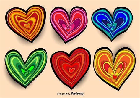 Colorful Hand Drawn Heart Vectors 107256 Vector Art At Vecteezy