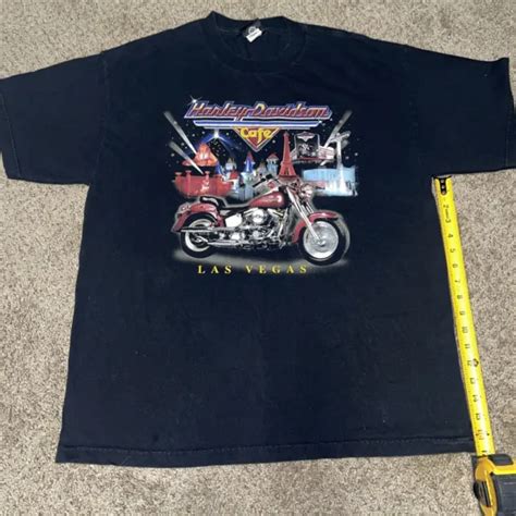 Vintage Harley Davidson Cafe Mens Size Xl Las Vegas Strip Graphic Black