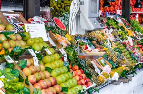Colorful Fresh Fruit Stall In A Market In Madrid Editorial Photography