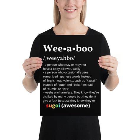 Weeaboo Definition Poster Wall Art For Weebs And Otakus Etsy