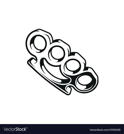 Brass Knuckles Design Element Royalty Free Vector Image