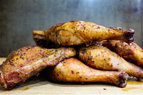 Be sure to rinse the chicken before placing it into a prepared baking dish. Smoked Chicken Leg Quarters - This Ole Mom