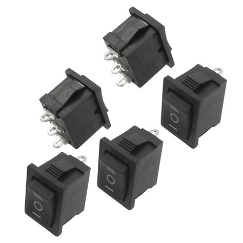 Promotion Pcs Spdt On Off On Mini Black Pin Rocker Switch Ac A V A V In Switches