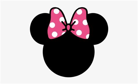 Download Minnie Pink Polka Dot Bow Minnie Mouse Silhouette Vector