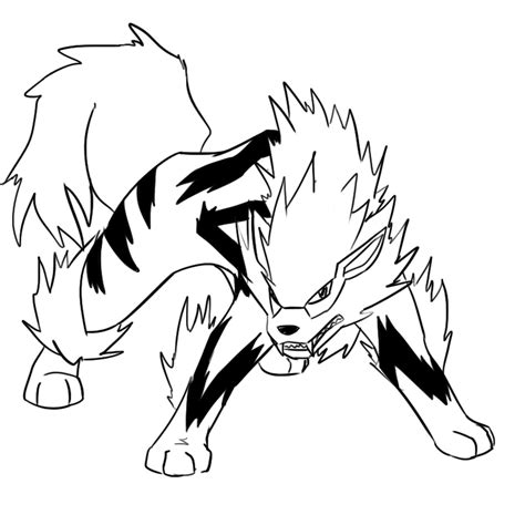 Pokemon Arcanine Coloring Pages Sketch Coloring Page