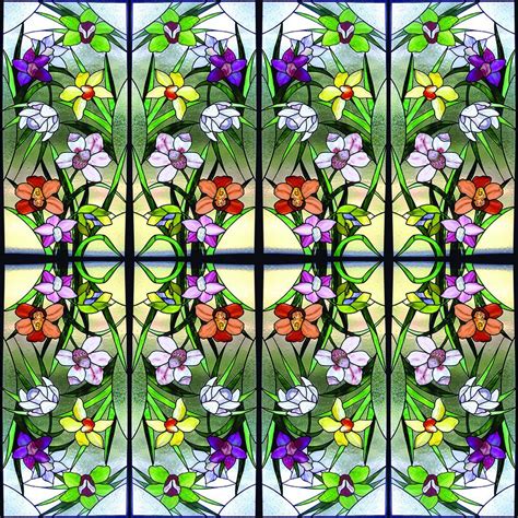 Sxeg 4848 Stained Glass Flowers Stained Glass Window Film Stained Glass Flowers Modern