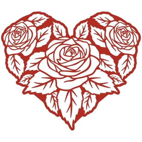 Roses Heart Cuttable Design Png Dxf Svg And Eps File For Etsy