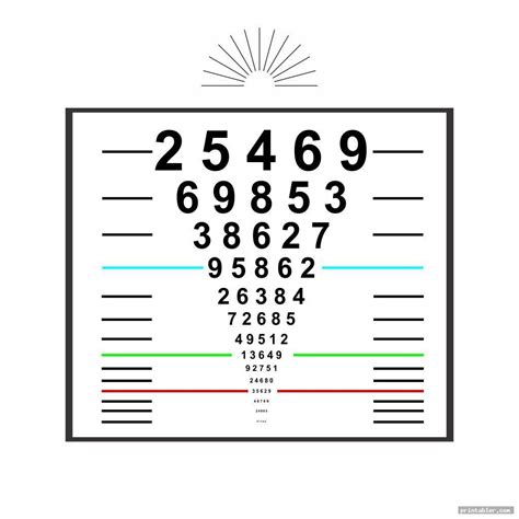 Colorful Printable Pediatric Eye Chart Eye Chart