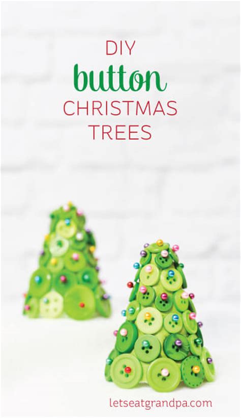Diy Button Christmas Trees Hey Lets Make Stuff