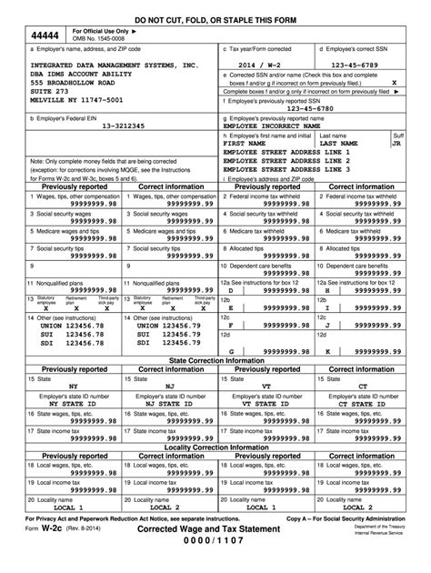 W2 C Fill Online Printable Fillable Blank Pdffiller