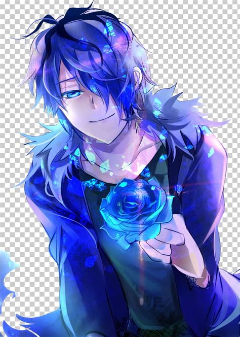 Anime Blue Hair Male Png Clipart Anime Art Book Artwork Black Hair Blue Free Png Download