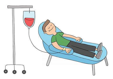 Cartoon Man Donating Blood Vector Illustration 2889606 Vector Art At