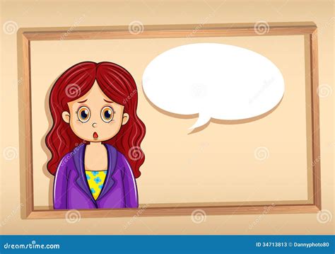 A Woman Inside A Frame With An Empty Callout Stock Vector