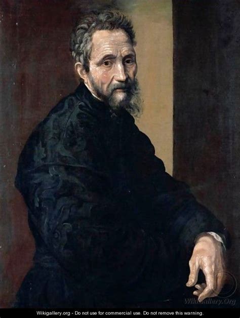 Portrait Of Michelangelo Buonarroti Half Length Wearing Black