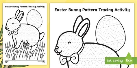 Easter Bunny Pattern Tracing Activity Teacher Made