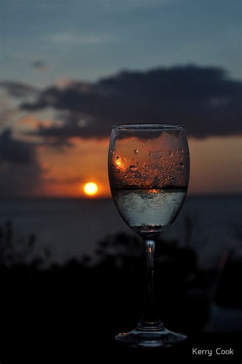 Sunset Through Wine Glass By Kerry Cook Redbubble