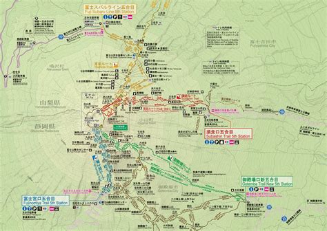 Fuji, along the popular yoshida trail. Mount Fuji Map From Fujisan Climb 9 - railwaystays.com