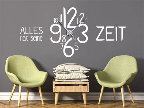 Darum wird ein mann seinen vater und seine mutter verlassen und wird an seiner frau hängen, und die zwei werden ein fleisch sein. Wandtattoo Uhr mit Spruch Alles hat seine Zeit beim ...