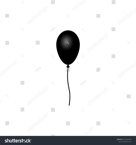Black Balloon Isolated White Background Stock Vector Royalty Free 1187895073 Shutterstock