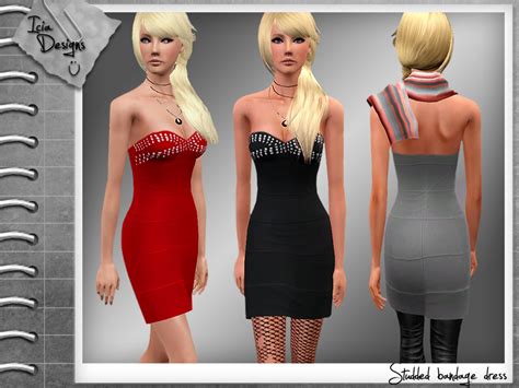The Sims Resource ~studded Bandage Dress~