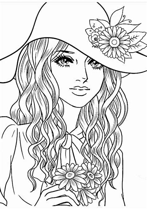 Coloriage Fille Des Centaines Dimages à Imprimer 👧